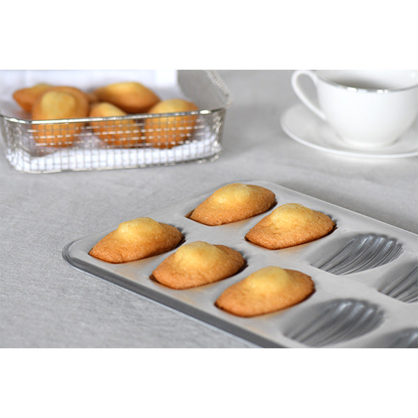 Lot plaque 12 madeleines et plaque 20 madeleinettes en fer blanc Gobel - Mathon - 4