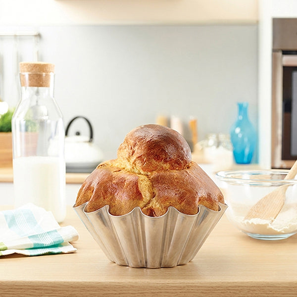 Moule à brioche grosses côtes en fer blanc 20 cm Gobel - Mathon - 2