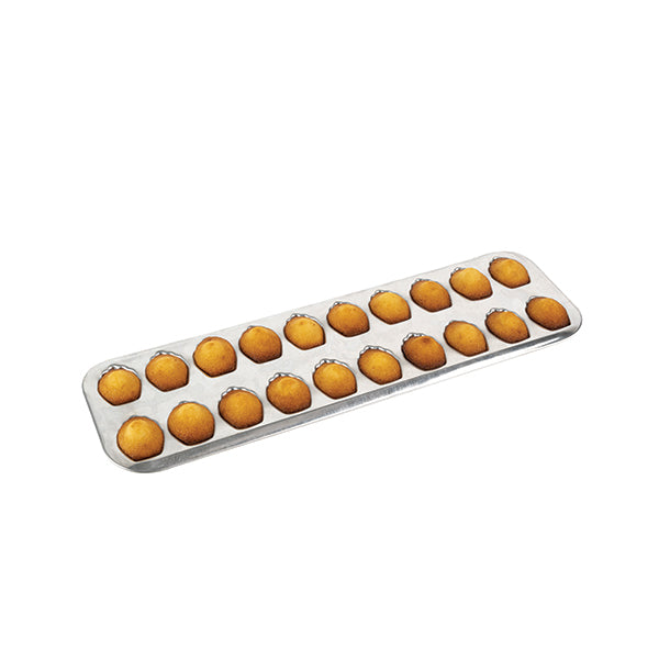 Lot plaque 12 madeleines et plaque 20 madeleinettes en fer blanc Gobel - Mathon - 3
