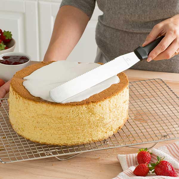 Lot de 5 moules à gâteau empilables en acier antiadhérent et d’un couteau à génoise spatule à glaçage Mathon - Mathon - 6