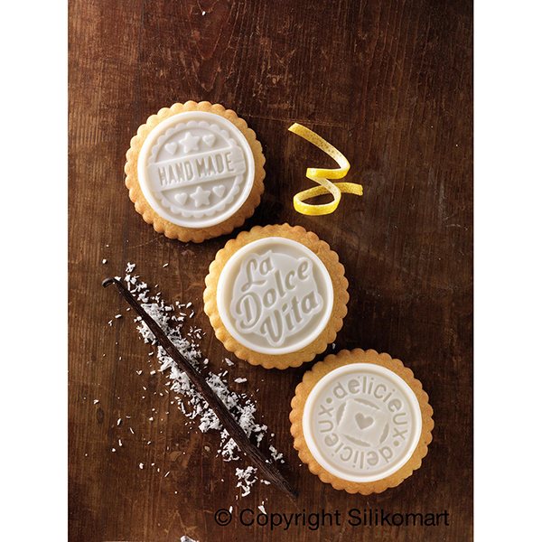 Kit moule en silicone pour biscuits ronds au chocolat Dolce Vita Silikomart - Mathon - 1