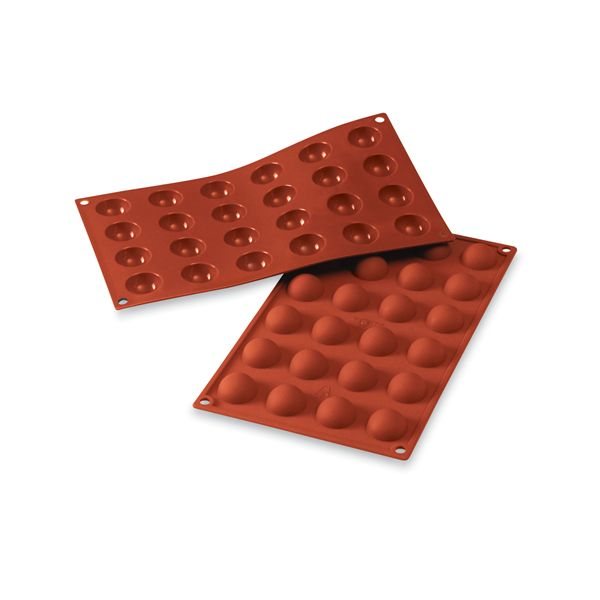 Plaque de 24 mini demi-sphères en silicone Silikomart - Mathon - 1