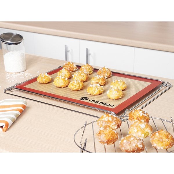 Lot tapis de cuisson et tapis de cuisson perforé silicone et fibre de verre 40 cm Mathon - Mathon - 2
