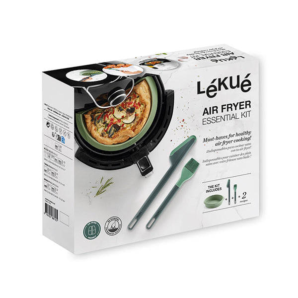 Set de 3 accessoires pour friteuse à air chaud avec moule, pince et pinceau Essential Lékué - Mathon - 3