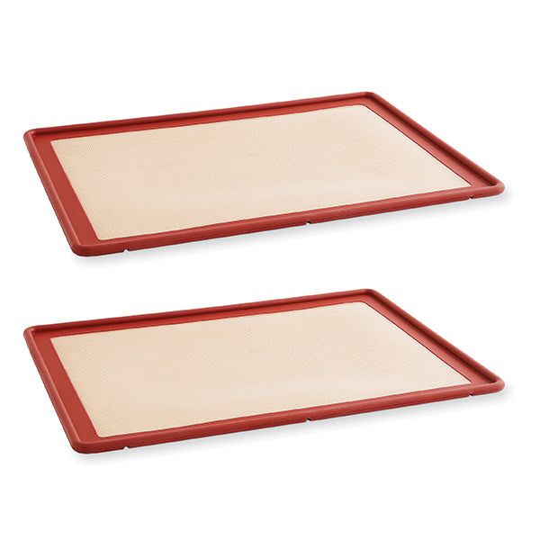 Lot 2 tapis plaque de cuisson en silicone et fibre de verre structure acier 39,7 x 29,5 cm  Mathon - Mathon - 1