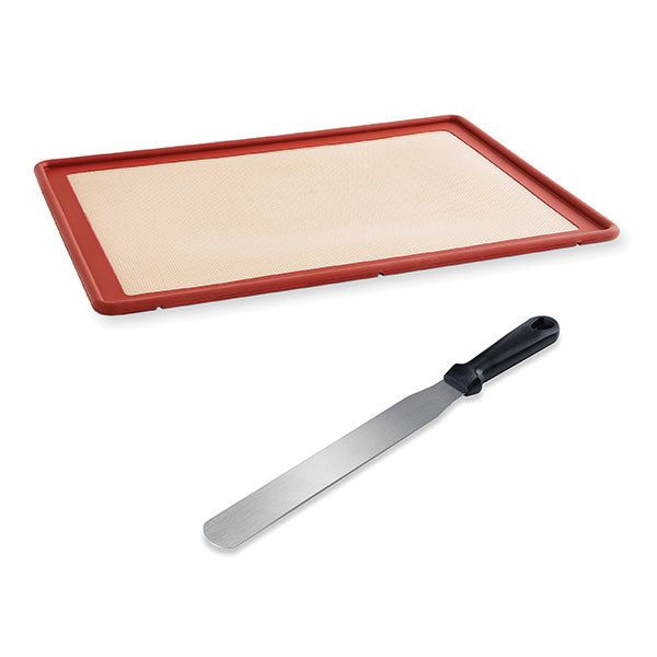 Lot tapis plaque de cuisson 39,7 x 29,5 cm et spatule à gâteau lame plate 26 cm  Mathon - Mathon - 1