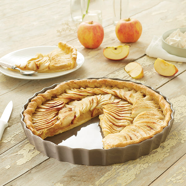 Moule à tarte en céramique 24 cm gris taupe Mathon - Mathon - 1