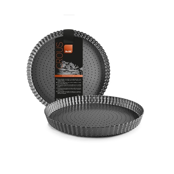 Moule à tarte cannelé perforé antiadhérent avec fond amovible 24 cm Ibili - Mathon