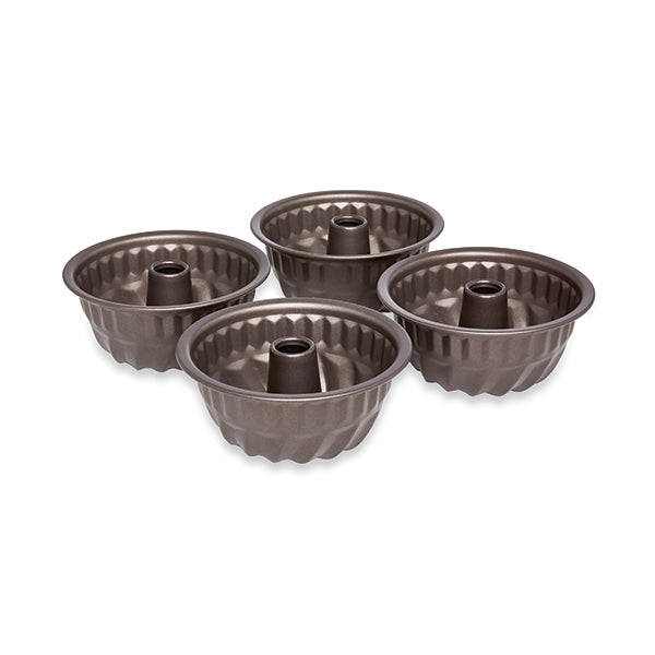 Set de 4 moules à mini kouglof acier revêtement antiadhérent 10 cm Mathon - Mathon - 3