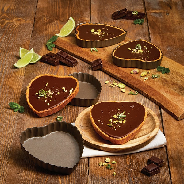 Set de 4 moules à tartelette coeur revêtement antiadhérent 11 cm Mathon - Mathon - 5