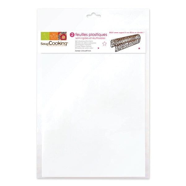 Set 2 feuilles plastiques réutilisables semi-rigide format A4 Scrapcooking - Mathon - 2
