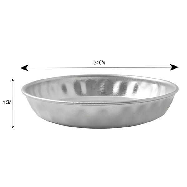 Lot moule à cake rectangulaire 25 cm et moule à tarte rond 24 cm en acier inoxydable  Steel Pan - Mathon - 5