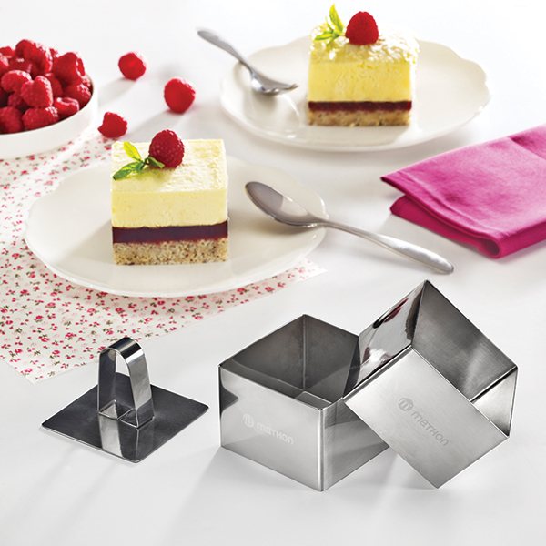Set de 2 emporte pièces carrés en inox avec poussoir Mathon - Mathon - 1