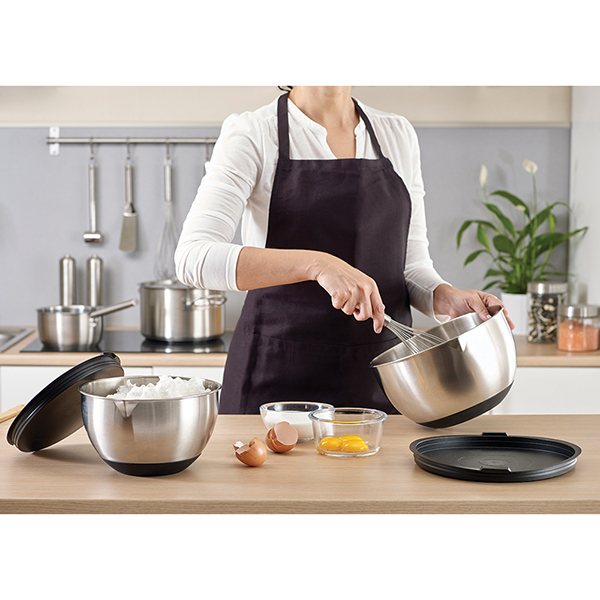Lot 6 bols en inox gradués avec base silicone 10,5 à 24 cm Mathon - Mathon - 3