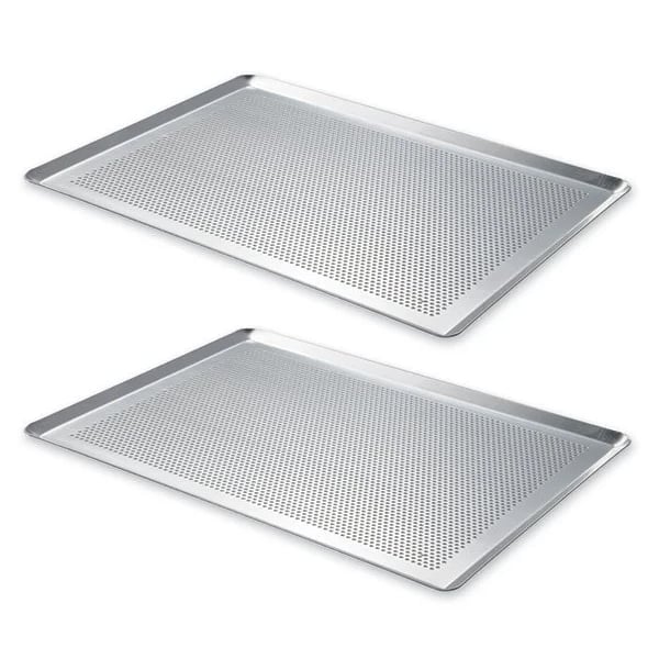 Lot 2 plaques à pâtisserie micro-perforée en aluminium 40 cm Mathon - Mathon - 1
