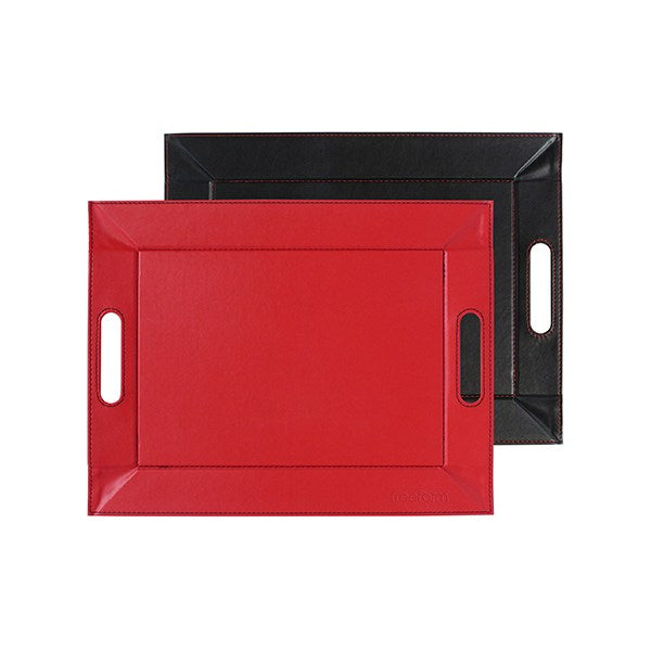 Plateau bicolore réversible noir et rouge 45 cm FreeForm - Mathon - 1