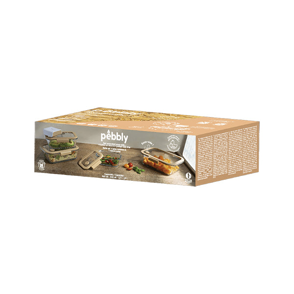 4 boîtes de conservation sous vide 460 ml, 800 ml, 1200 ml et 1900 ml et pompe sous vide  Pebbly - Mathon - 5