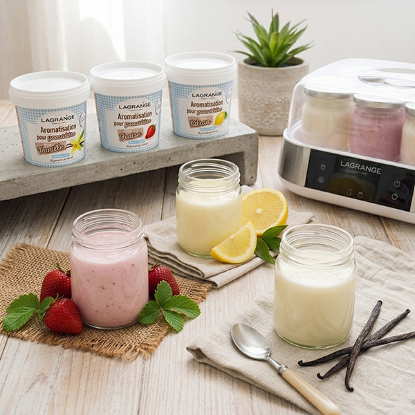 Lot 3 arômes pour yaourts Vanille, Fraise et Citron Lagrange - Mathon - 2