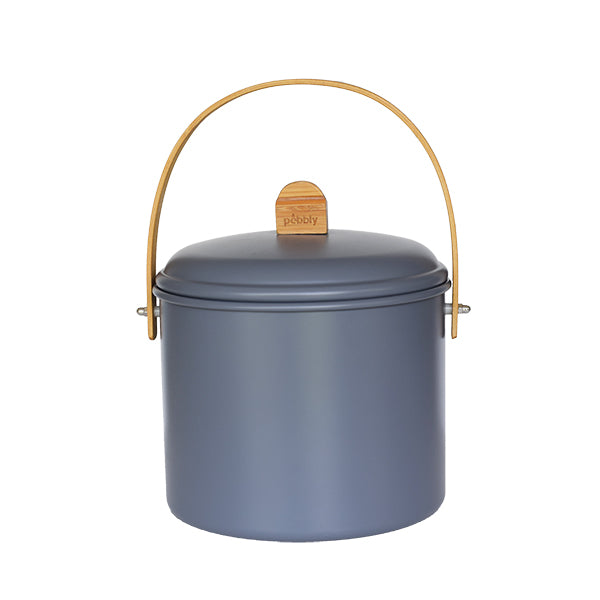 Seau à compost d’intérieur ardoise 7 L Pebbly - Mathon - 1