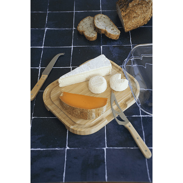 Plateau à fromage en bambou avec couvercle en verre  Pebbly - Mathon - 3