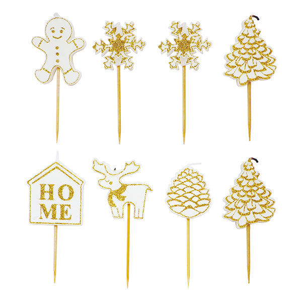 Set de 8 bougies de Noël dorées  Scrapcooking - Mathon - 1