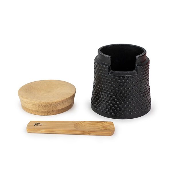 Coupelle à sel 7 cm avec cuillère en bambou Bali en fonte Peugeot - Mathon - 1