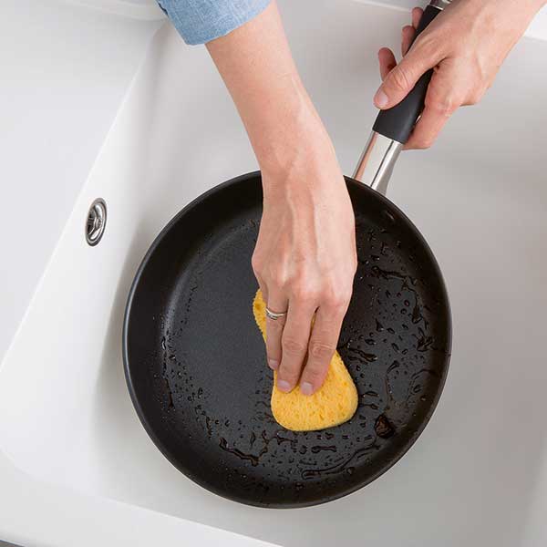 Lot poêle inox antiadhérente Rapid Cook 28 cm et 2 éponges végétales Mathon - Mathon - 2