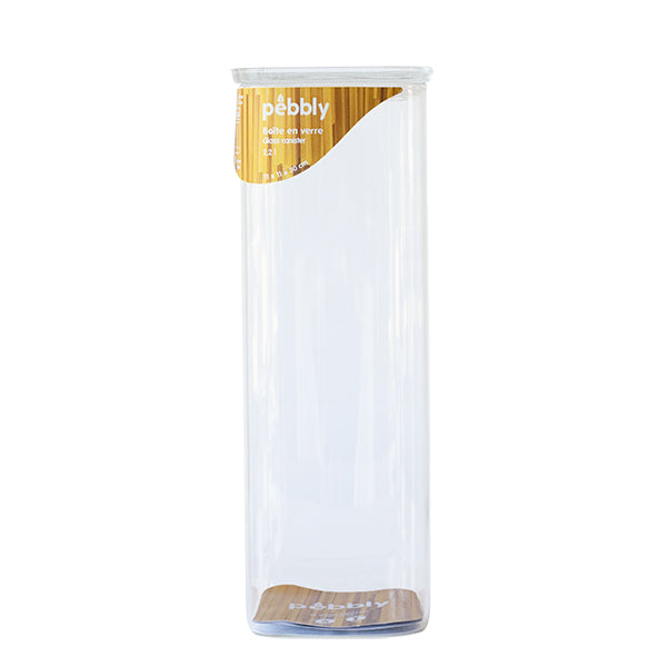 Boite carrée haute en verre 2200 ml Pebbly - Mathon - 5