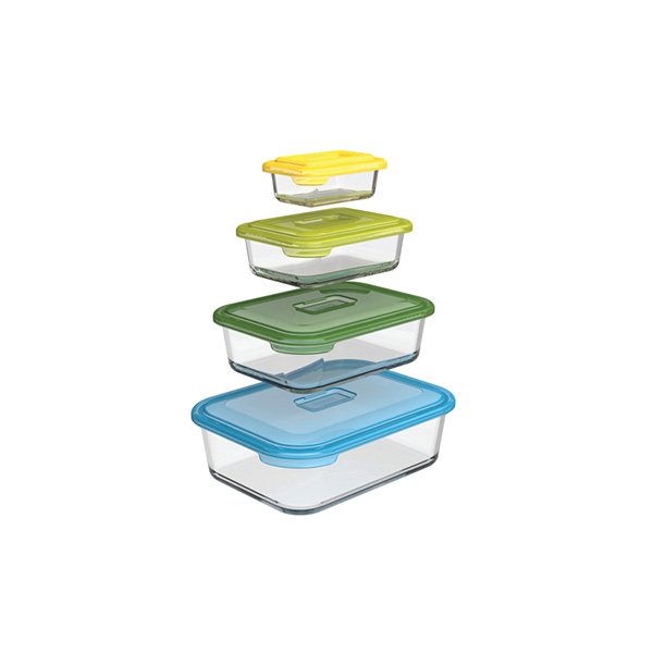 Set de 4 boîtes en verre Net Glass Storage Joseph Joseph - Mathon - 1