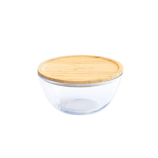 Bol à mixer rond couvercle bambou 1.6L Pebbly - Mathon - 1