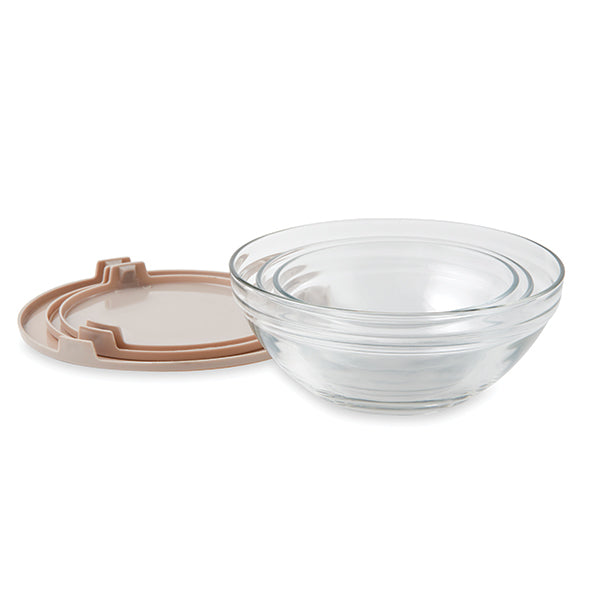 Set de 3 saladiers en verre avec couvercle  Mathon - Mathon - 3