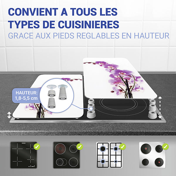 Set 2 couvre-plaques protection motifs Orchidée Wenko by Maximex - Mathon - 4