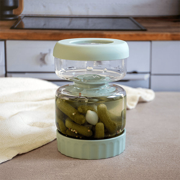 Bocal à cornichons en verre avec séparateur silicone 900 ml Pebbly - Mathon - 4