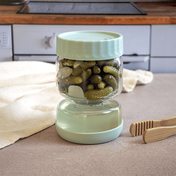 Bocal à cornichons en verre avec séparateur silicone 900 ml Pebbly - Mathon - 5