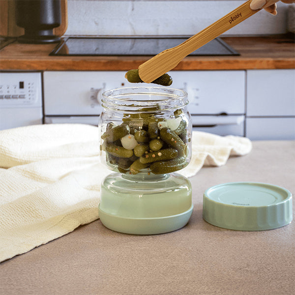 Bocal à cornichons en verre avec séparateur silicone 900 ml Pebbly - Mathon - 2