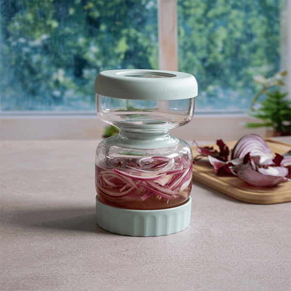 Bocal à cornichons en verre avec séparateur silicone 900 ml Pebbly - Mathon - 6