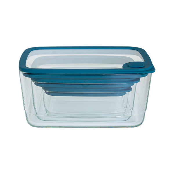 Set 3 boîtes en verre rectangulaires avec couvercles silicone 720, 1500 et 2900 ml compatibles micro-ondes Pebbly - Mathon - 4