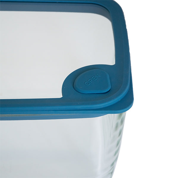 Set 3 boîtes en verre rectangulaires avec couvercles silicone 720, 1500 et 2900 ml compatibles micro-ondes Pebbly - Mathon - 6
