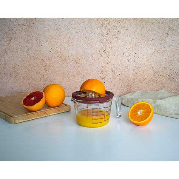 Presse-agrume manuel avec pichet gradué en verre 500 ml Pebbly - Mathon - 4