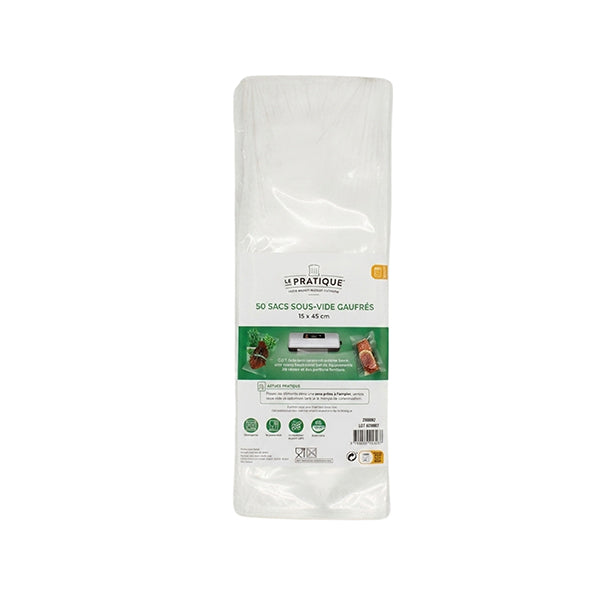 Sachet de 50 sacs sous-vide gaufrés 15 × 45 cm Le Pratique - Mathon - 1
