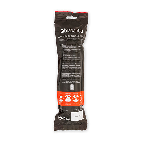 20 sacs poubelle de 20 L PerfectFit Y blancs Brabantia - Mathon - 2
