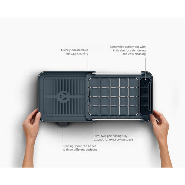 Egouttoir vaisselle compact et extensible en inox gris Extend™  Joseph Joseph - Mathon - 4