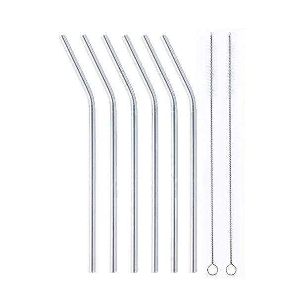 Set 6 pailles courbées en inox 21 cm Mathon - Mathon - 1