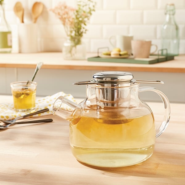 Infuseur à thé avec poignées pliables et support inox Mathon - Mathon - 1