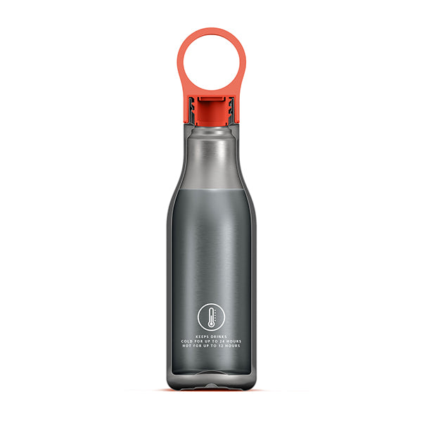 Bouteille isotherme isolée sous vide Loop 500 ml Corail mat Joseph Joseph - Mathon - 4