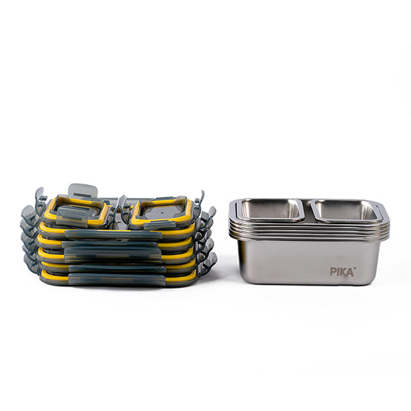 Set de 7 boîtes de conservation en inox compatibles micro-ondes Pika - Mathon - 3