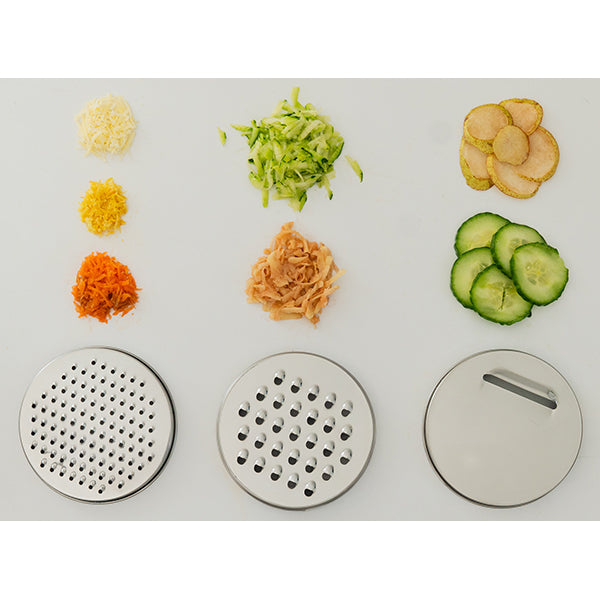 Set 3 bols en inox 1.4 L, 2.8 L et 4.7 L avec couvercles et 3 râpes interchangeables Pika - Mathon - 4