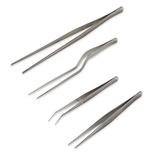 Lot de 4 pinces à dresser de précision et de 3 cercles de présentation avec poussoir en inox Mathon - Mathon - 3