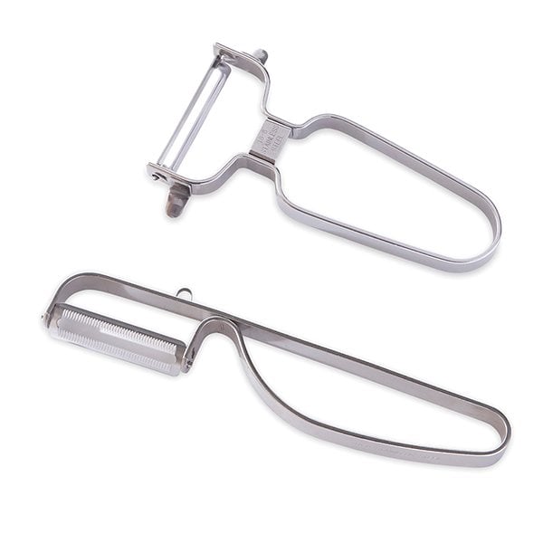 Lot 2 éplucheurs inox lame droite et dentelée Mathon - Mathon - 1