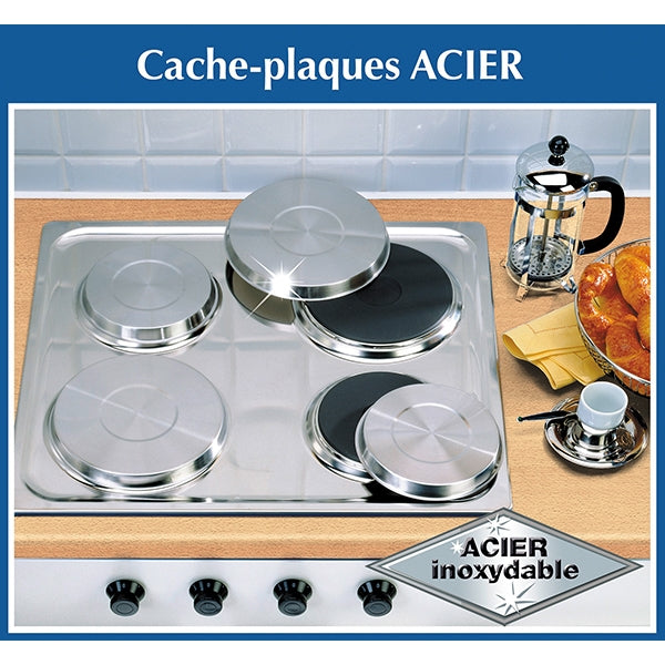 Set de 4 cache-plaques en inox Wenko by Maximex - Mathon - 4